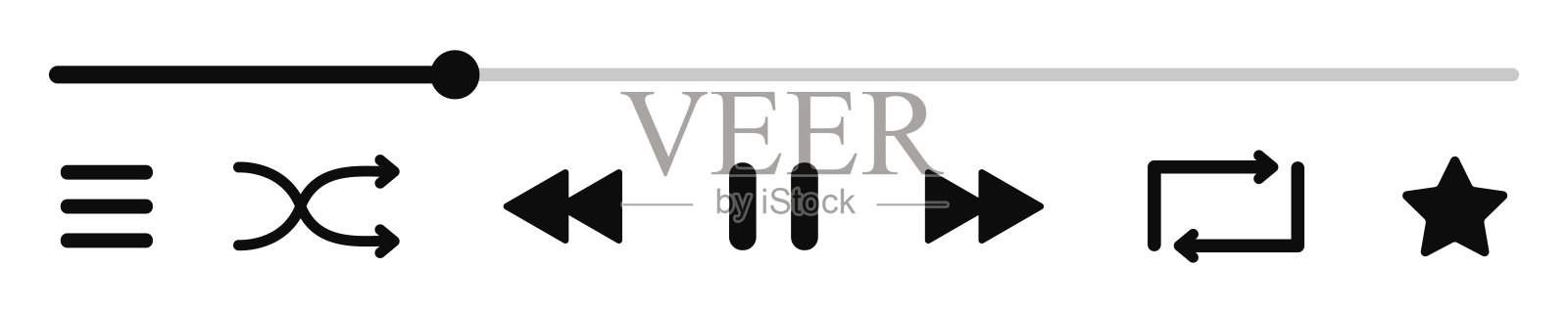 音乐播放器界面图标。视频或音频播放器。矢量图插画图片素材