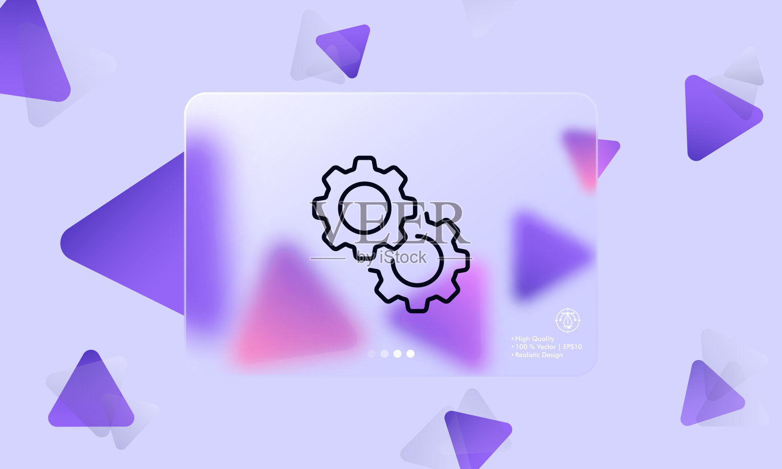 齿轮图标。设置、构造、构建、配置文件、调整、控制面板、设备、构造、修复。技术的概念。Glassmorphism风格。矢量线图标广告插画图片素材