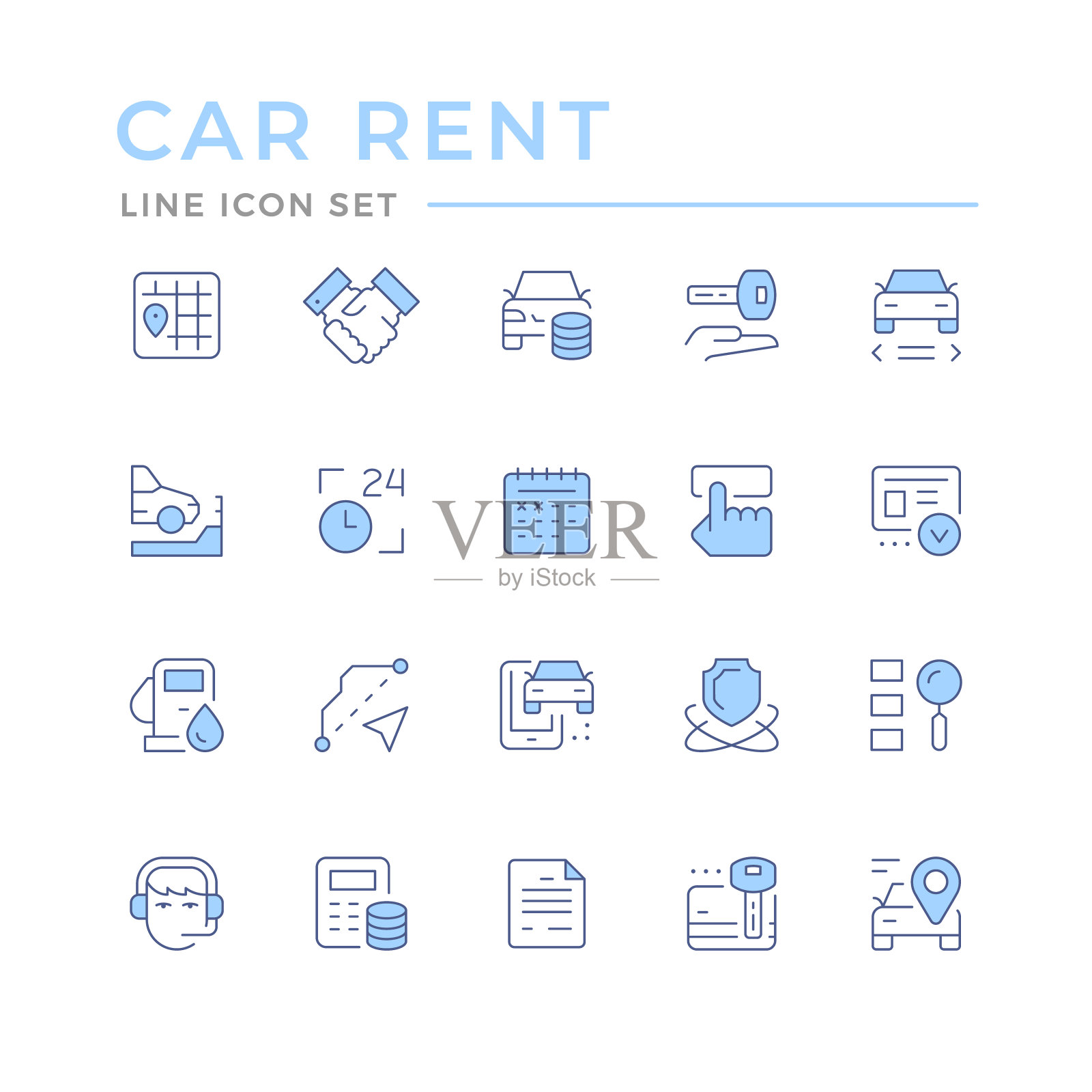 设置租车颜色线图标图标素材