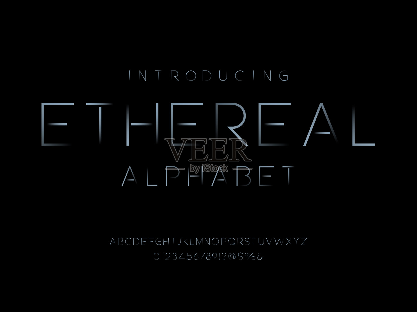 程式化的字体插画图片素材