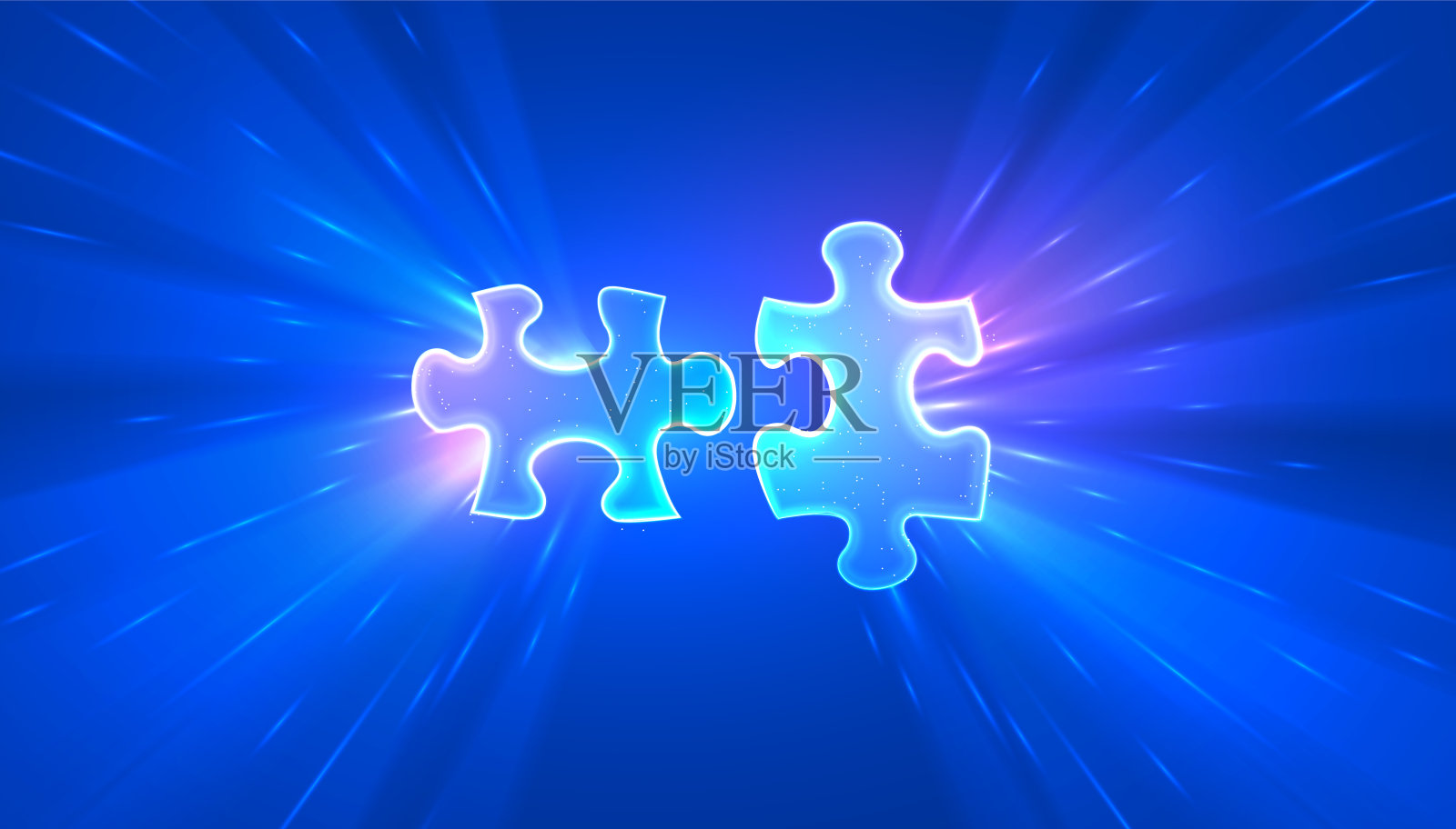 未来风格的快速背景数字谜题。合作理念或铅磁体解决方案。公司联合标志。矢量插图与轻运动效果插画图片素材