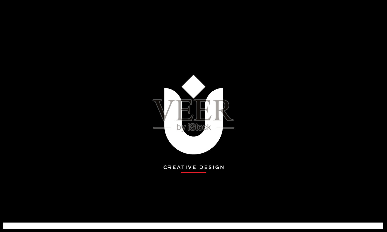 UI, IU抽象字母首字母豪华标志插画图片素材