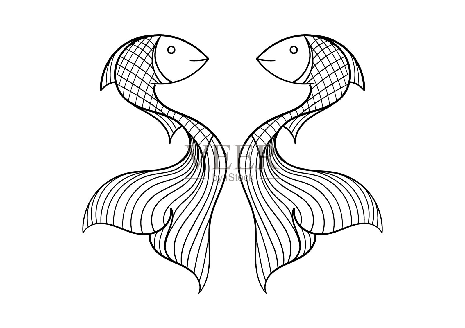 手绘的鱼插画图片素材