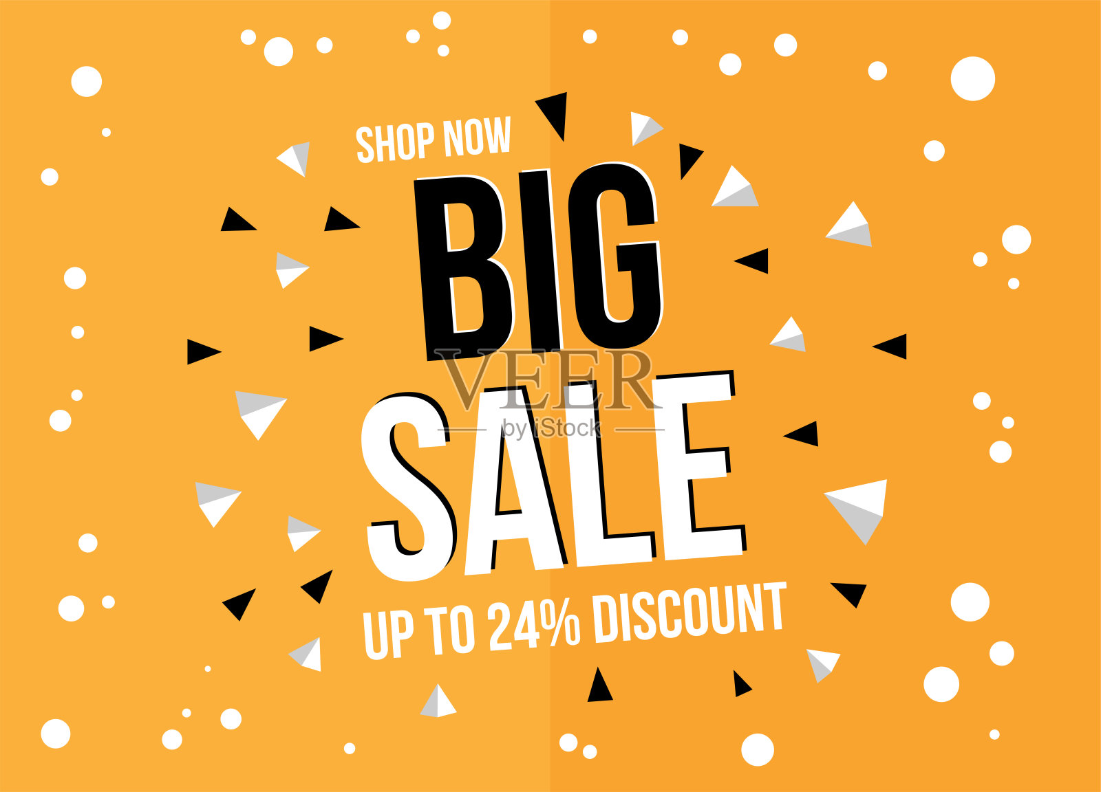 24%的折扣。商店大甩卖，促销。橙色背景的横幅。设计元素图片