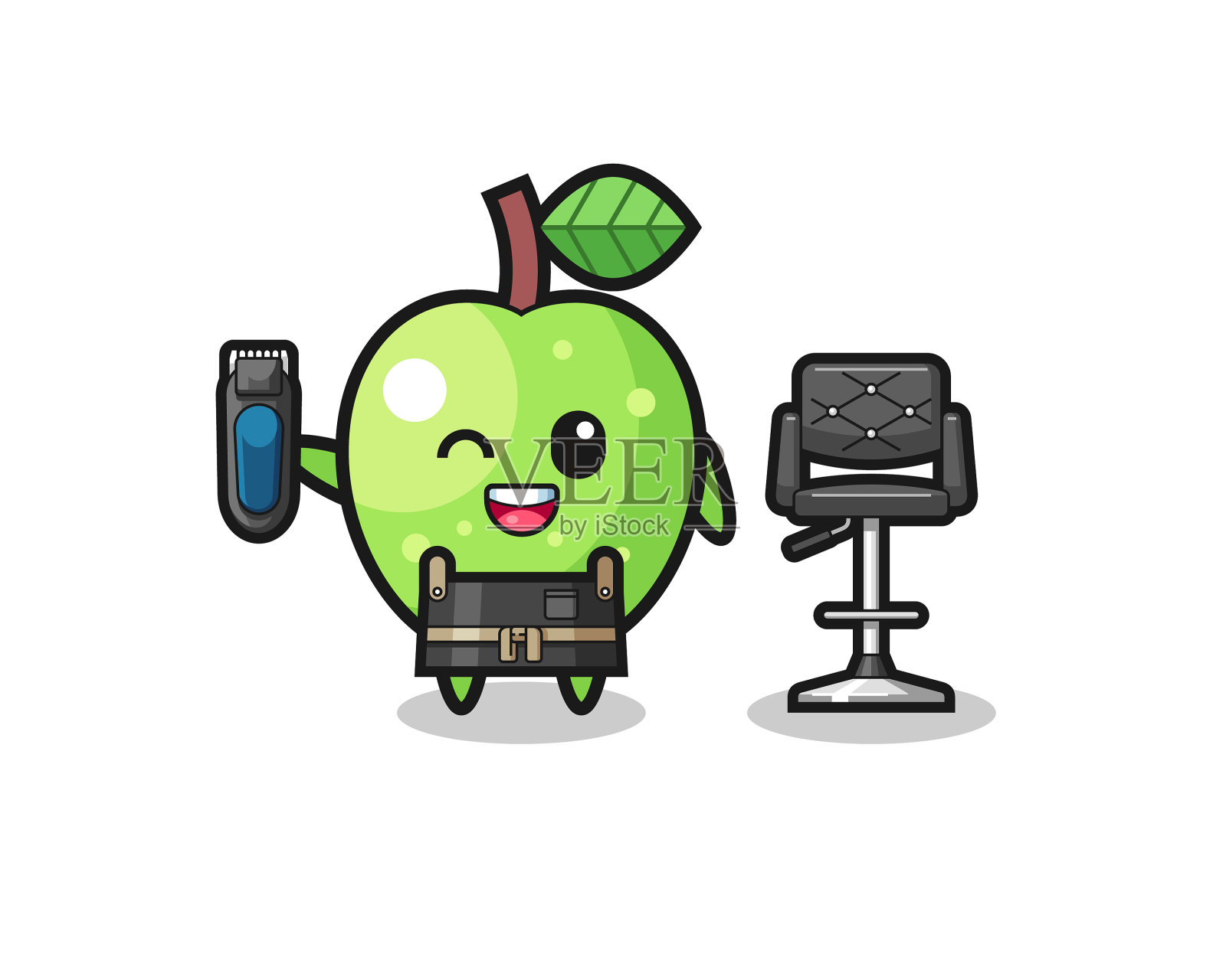 青苹果理发店拿着三分器设计元素图片