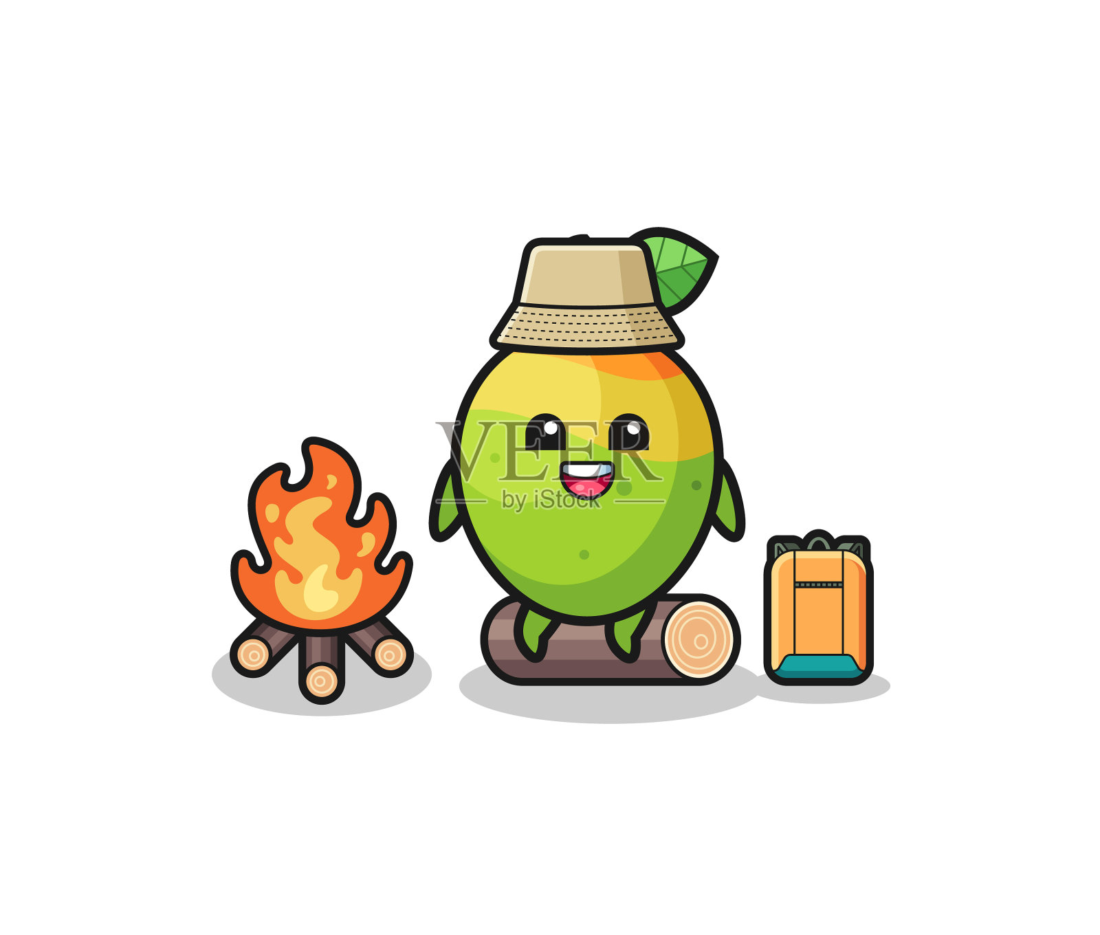 芒果卡通露营设计元素图片