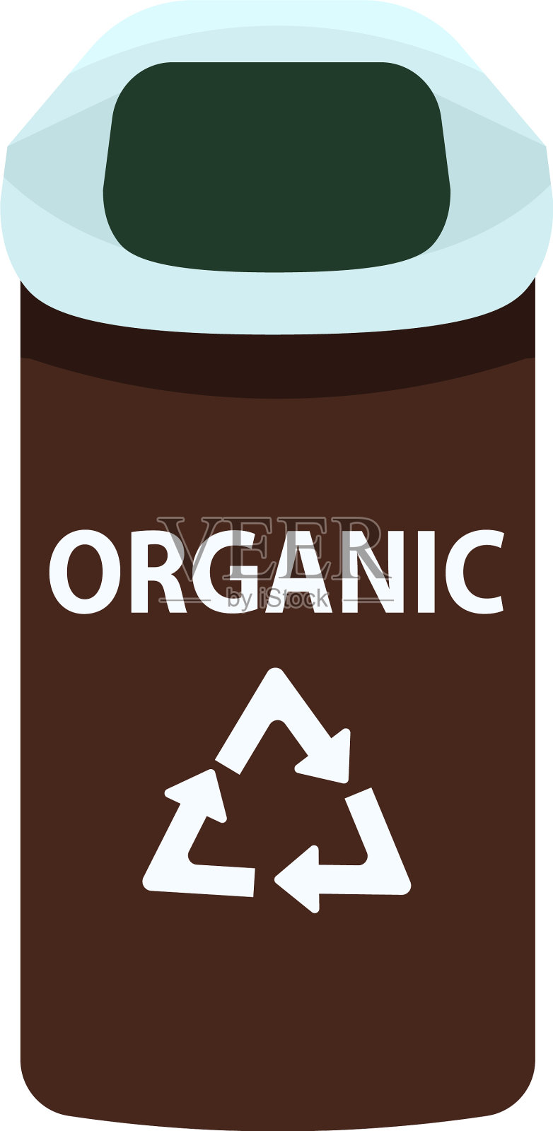用于有机废物半平色物体的容器插画图片素材