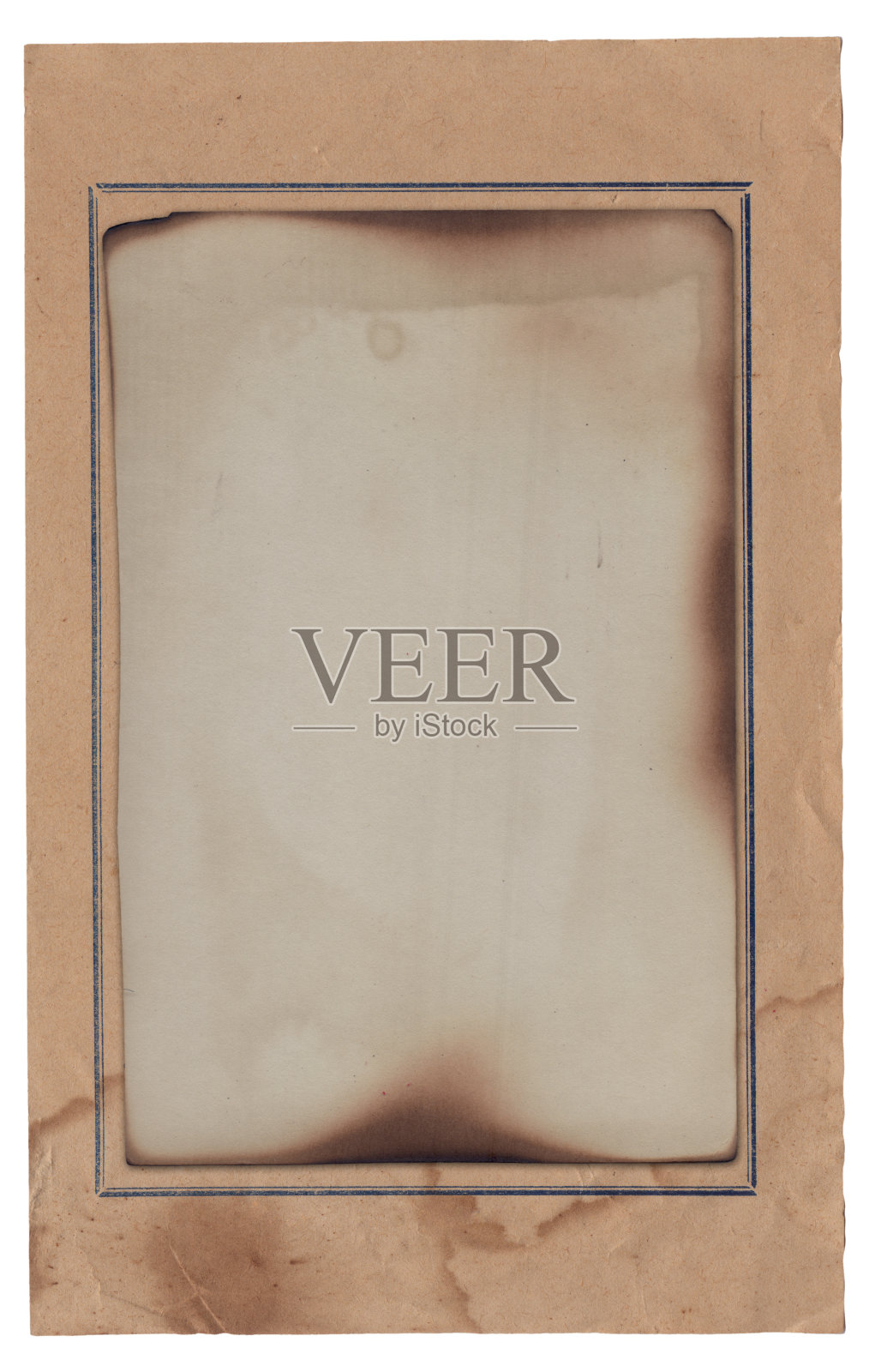 旧的复古粗糙的纸张有划痕和污渍，纹理孤立照片摄影图片