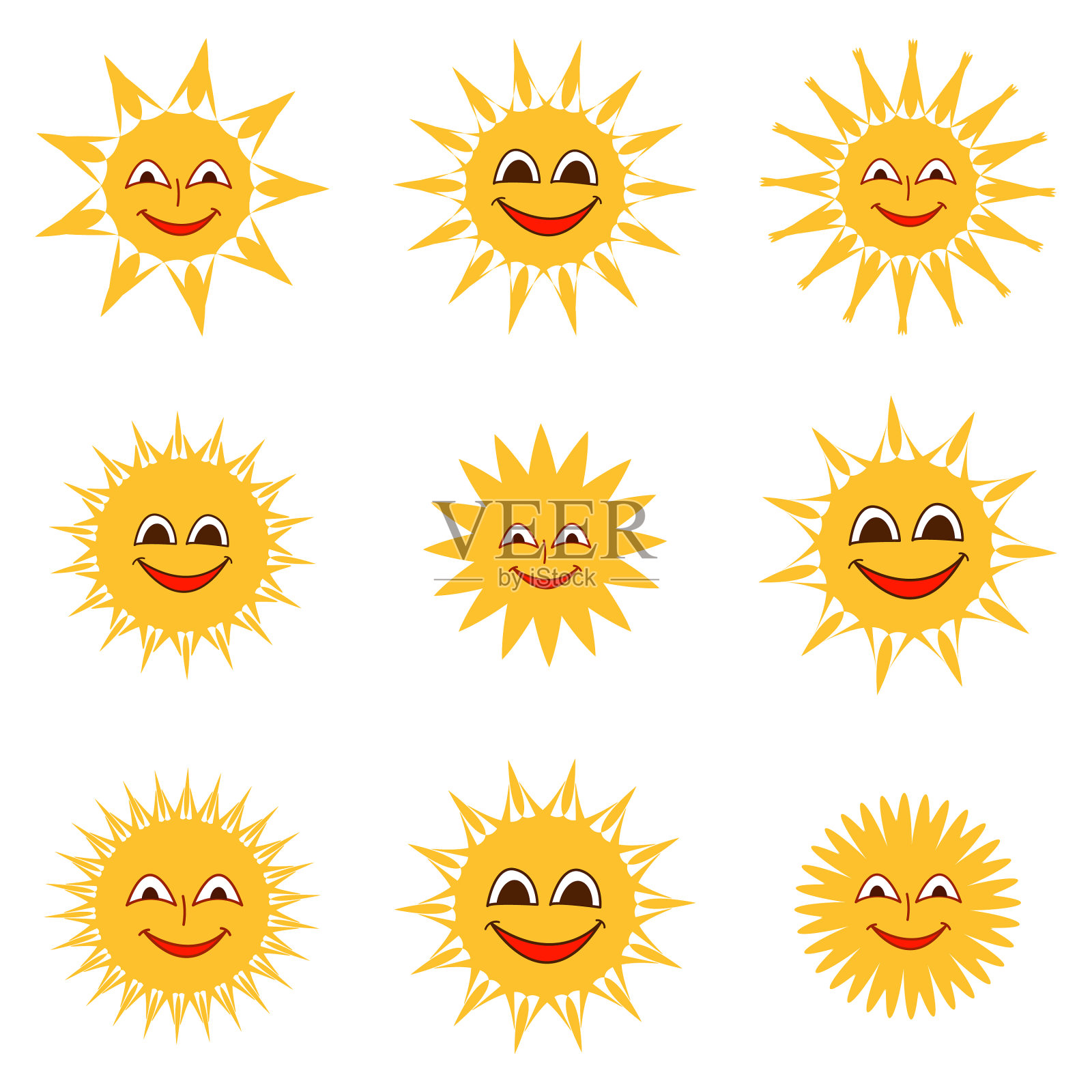 太阳表情搞笑夏天春天阳光阳光插画图片素材