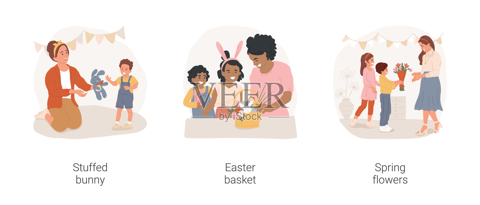 复活节赠送孤立卡通插画图片素材