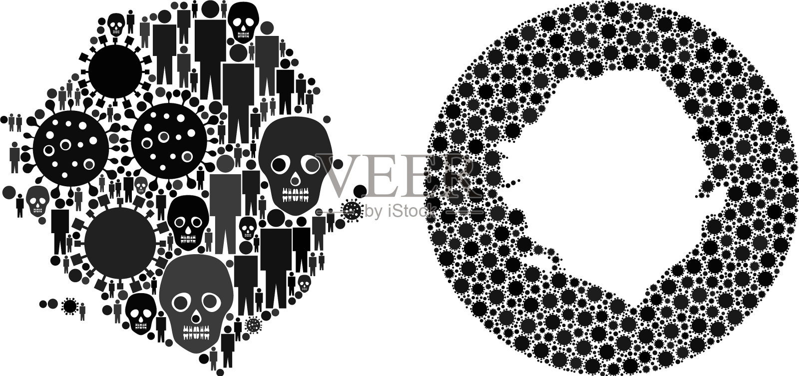 病毒爆发，人们为塞拉利昂募捐插画图片素材