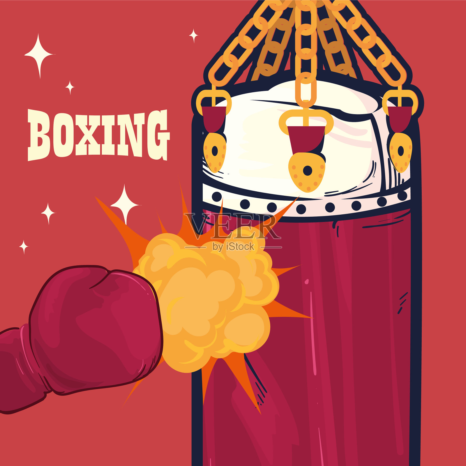 拳击俱乐部的海报插画图片素材