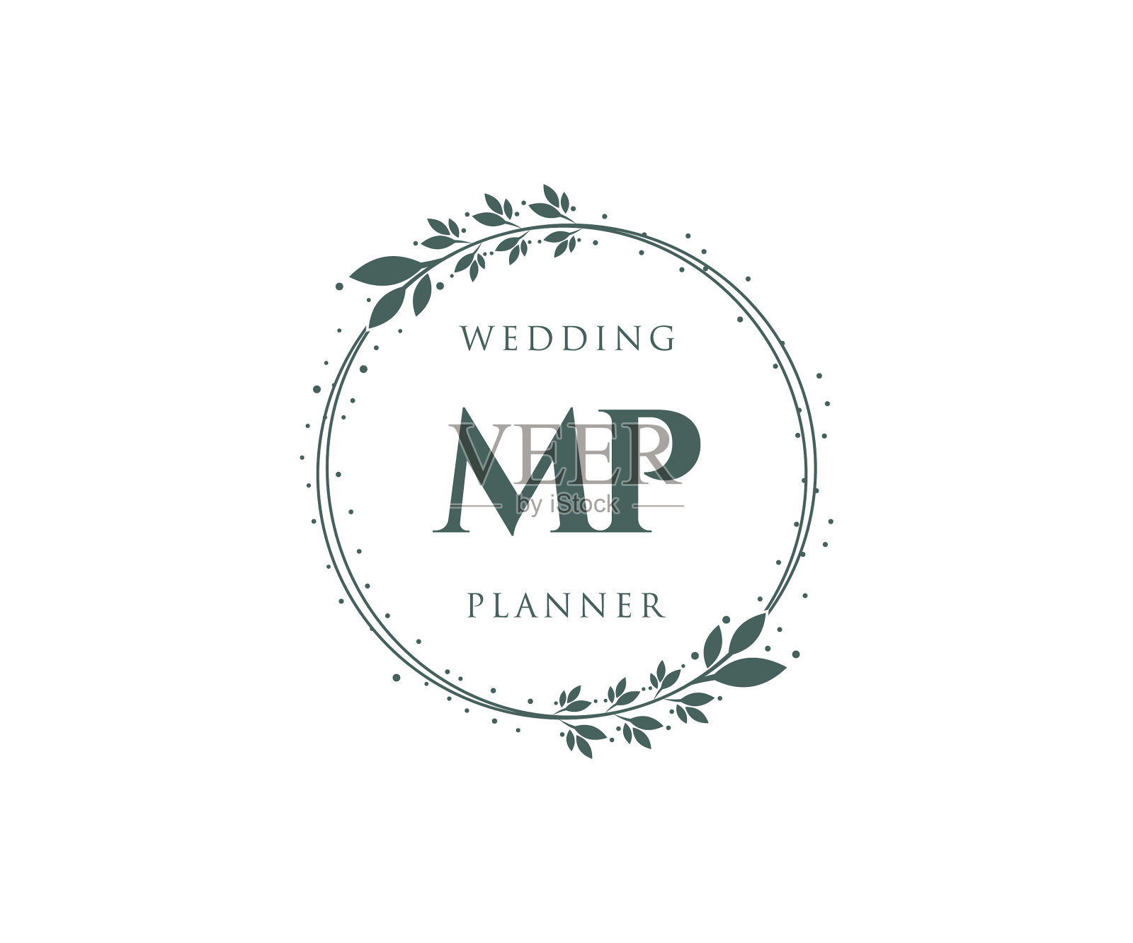 议员姓名的首字母，婚礼的字母组合标志插画图片素材