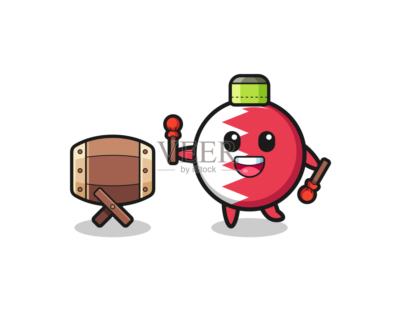 巴林国旗穆斯林卡通打败bedug设计元素图片