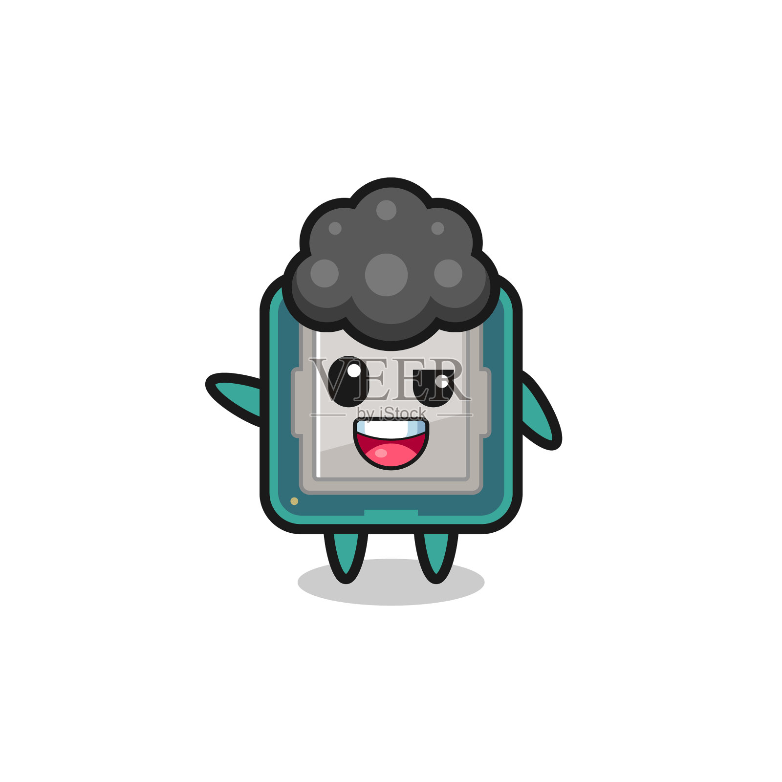 处理器角色作为非洲男孩设计元素图片