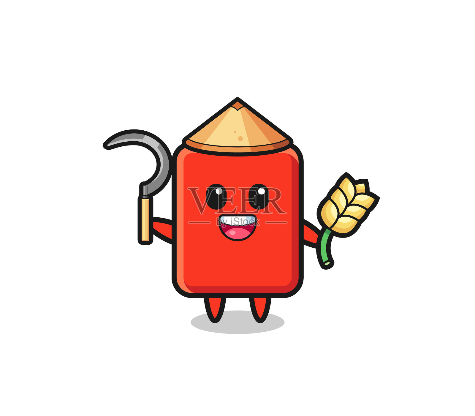 红牌亚洲农民持有稻谷设计元素图片