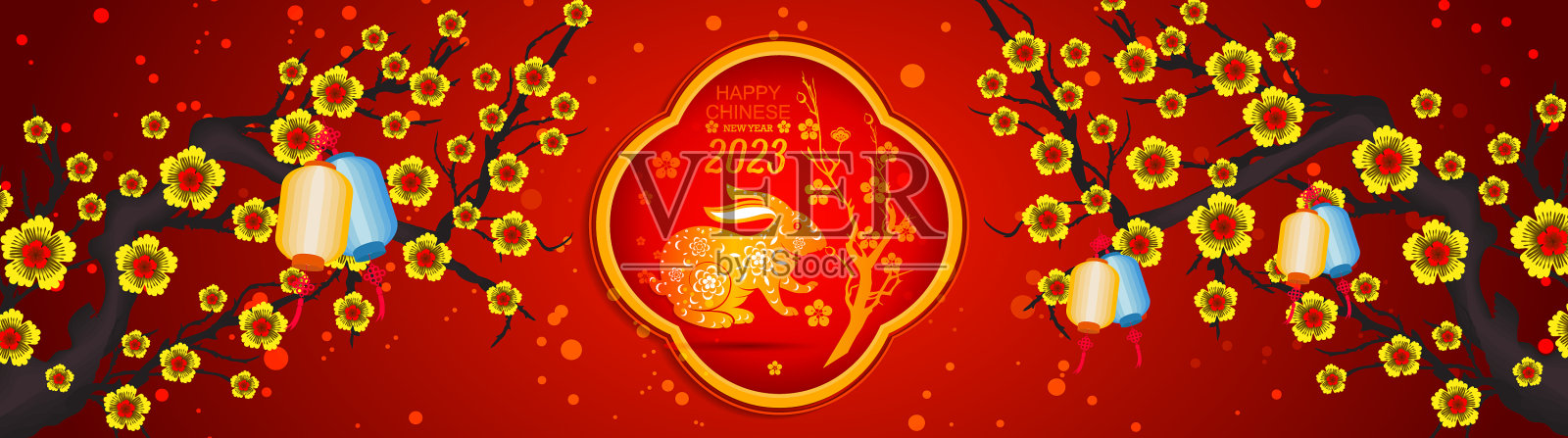 2023年中国新年快乐插画图片素材