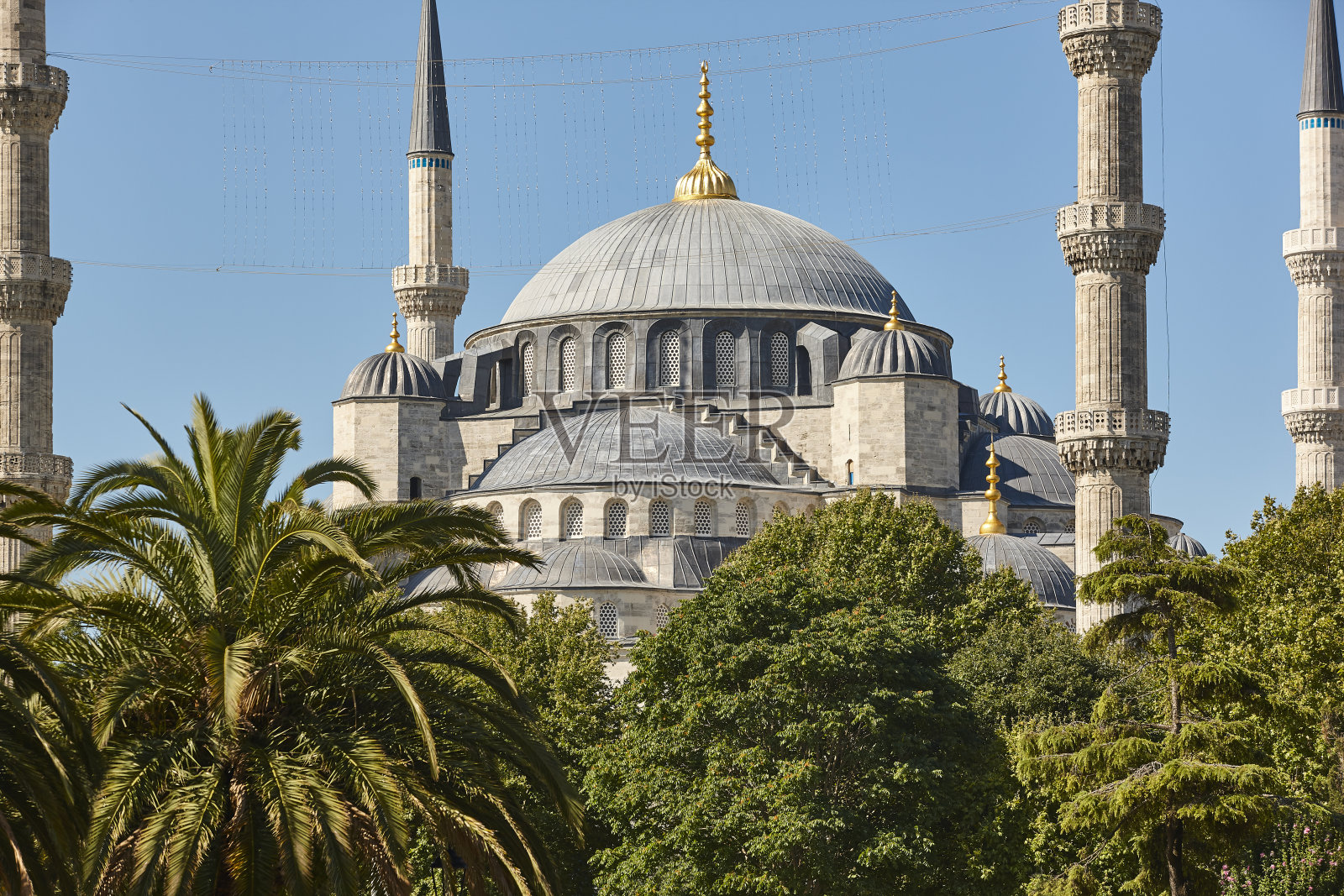 Sultanahmet社区的蓝色清真寺。土耳其伊斯坦布尔的历史地标照片摄影图片