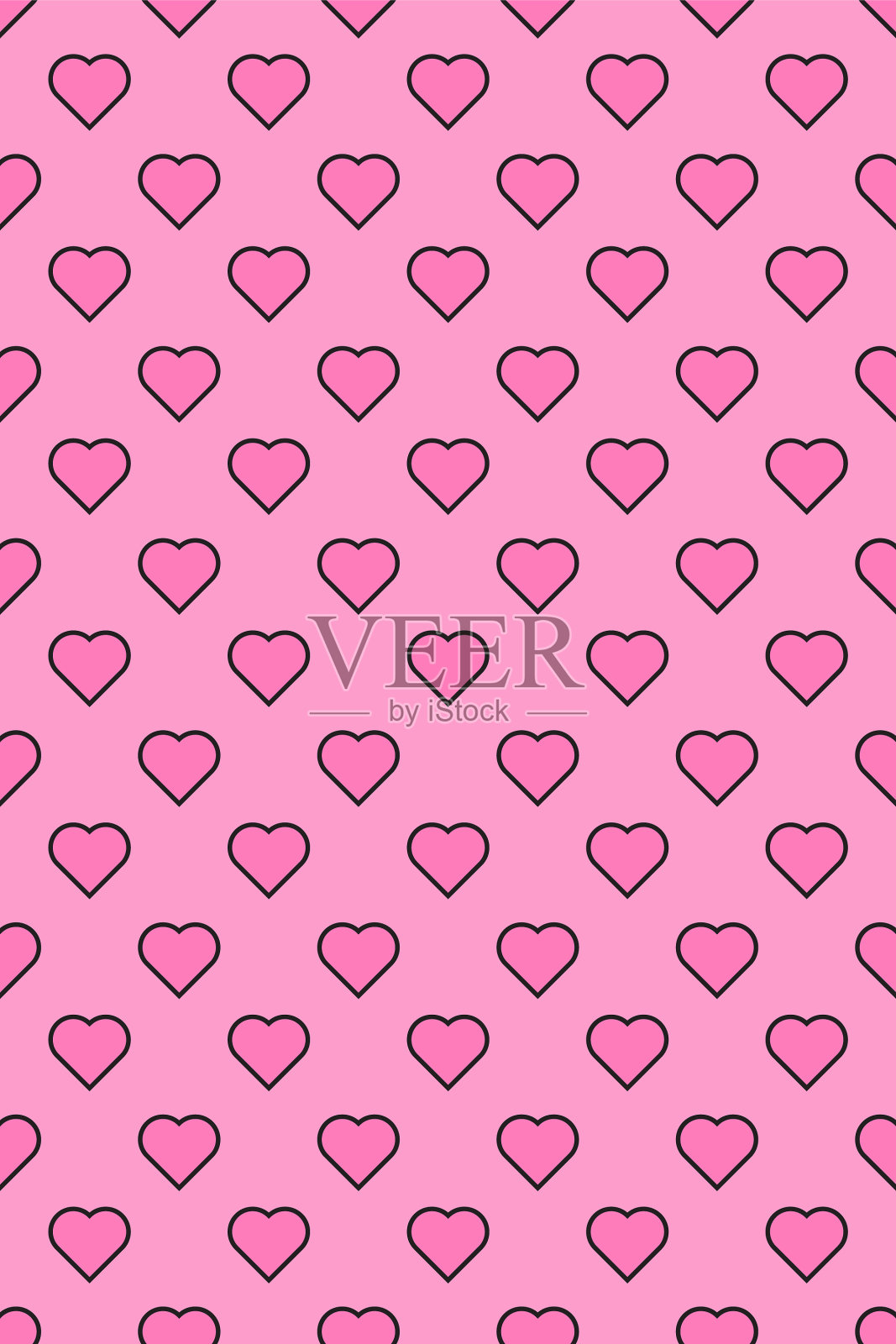 图案无缝心抽象背景插画图片素材