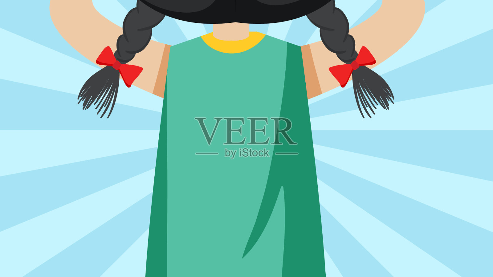 女孩简单的卡通人物背后设计元素图片