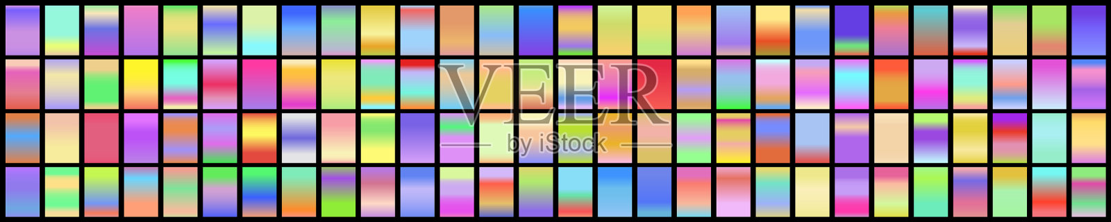 金属梯度收集与闪亮的彩虹插画图片素材