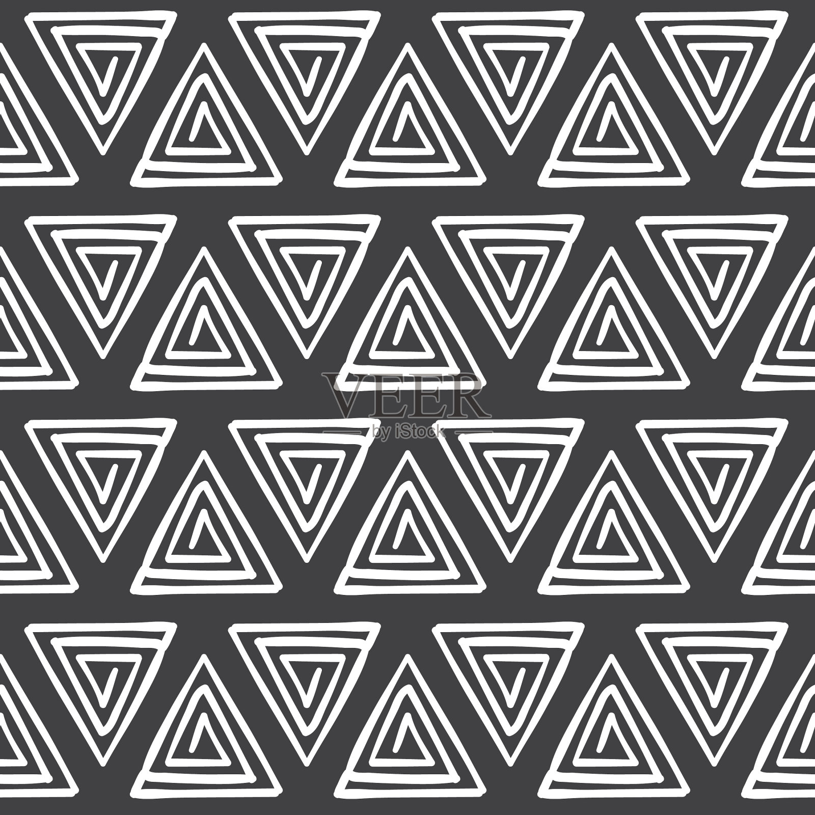 抽象无缝手绘图案三角形插画图片素材