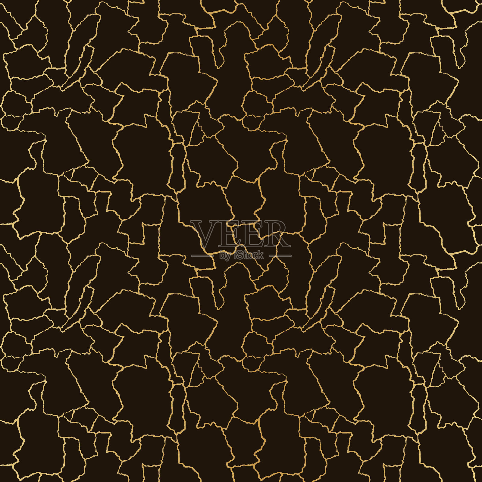 金津木艺术无缝图案与黄金细线和抽象碎片在黑暗的豪华背景插画图片素材