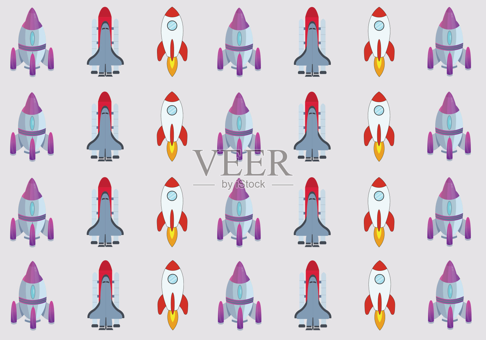 三枚火箭插画图片素材