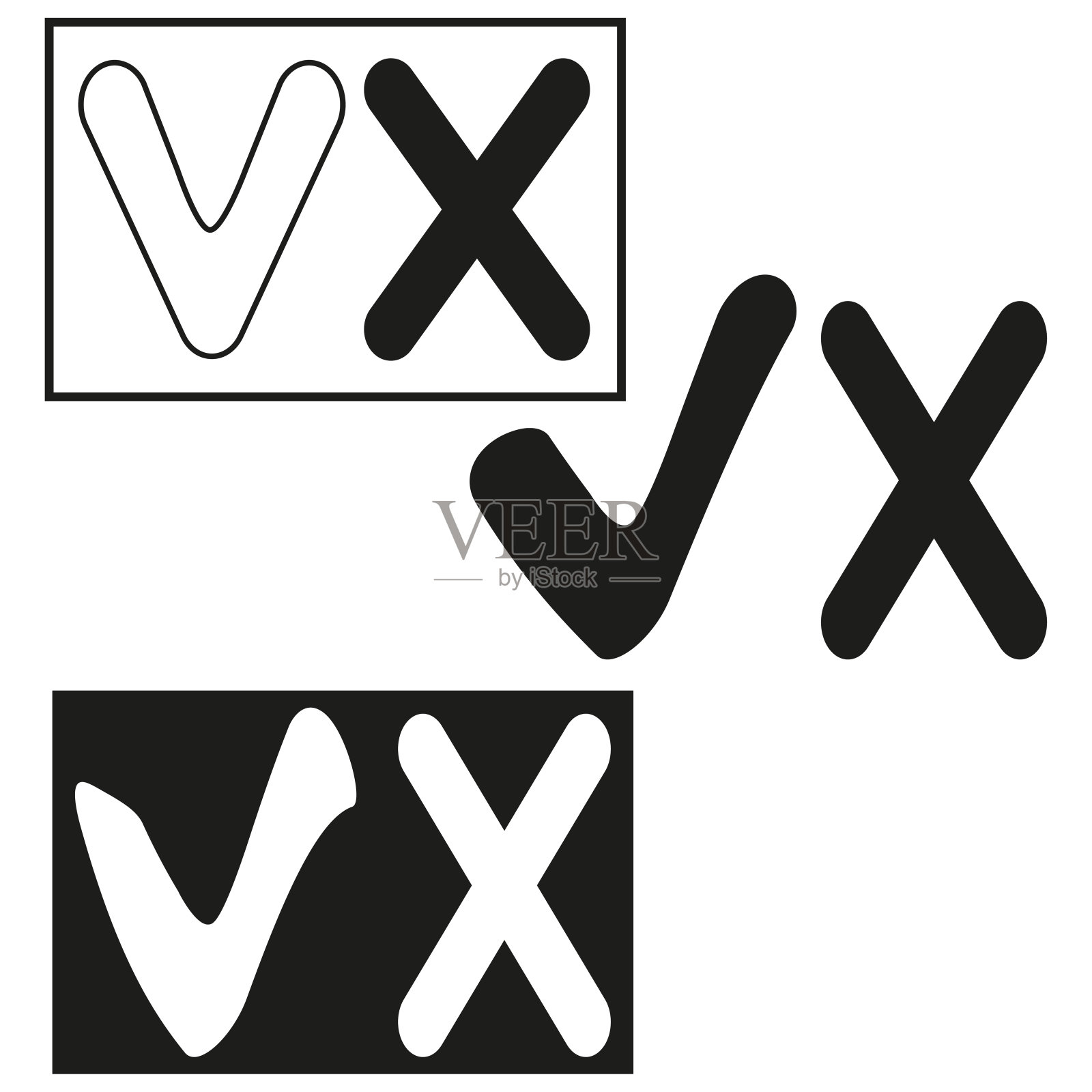 蜱虫交叉黑色。矢量插图。股票的形象。设计元素图片