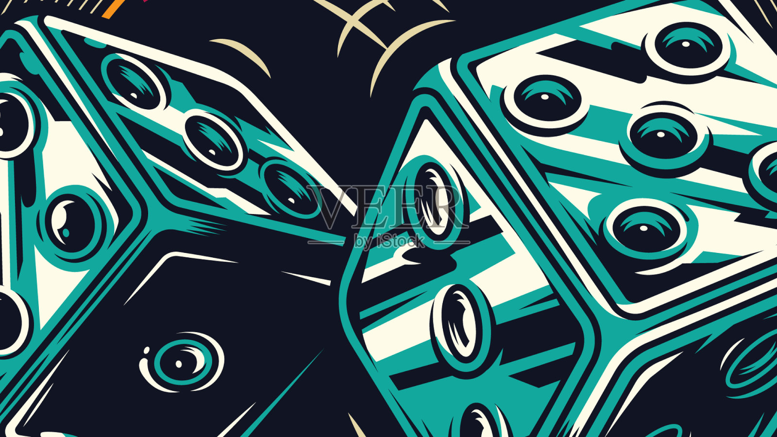 复古纹身工作室圆标签插画图片素材