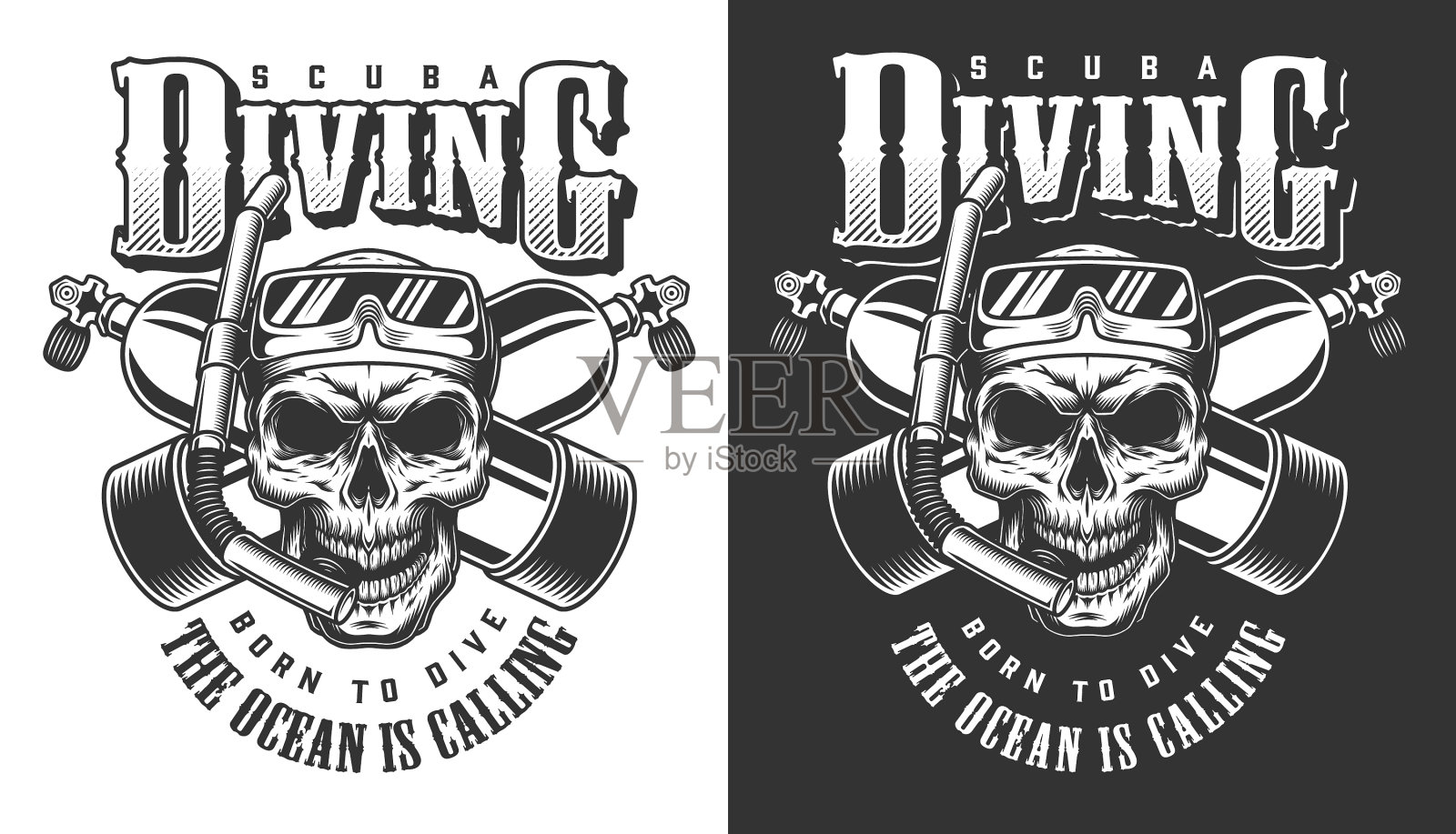 潜水服装设计插画图片素材