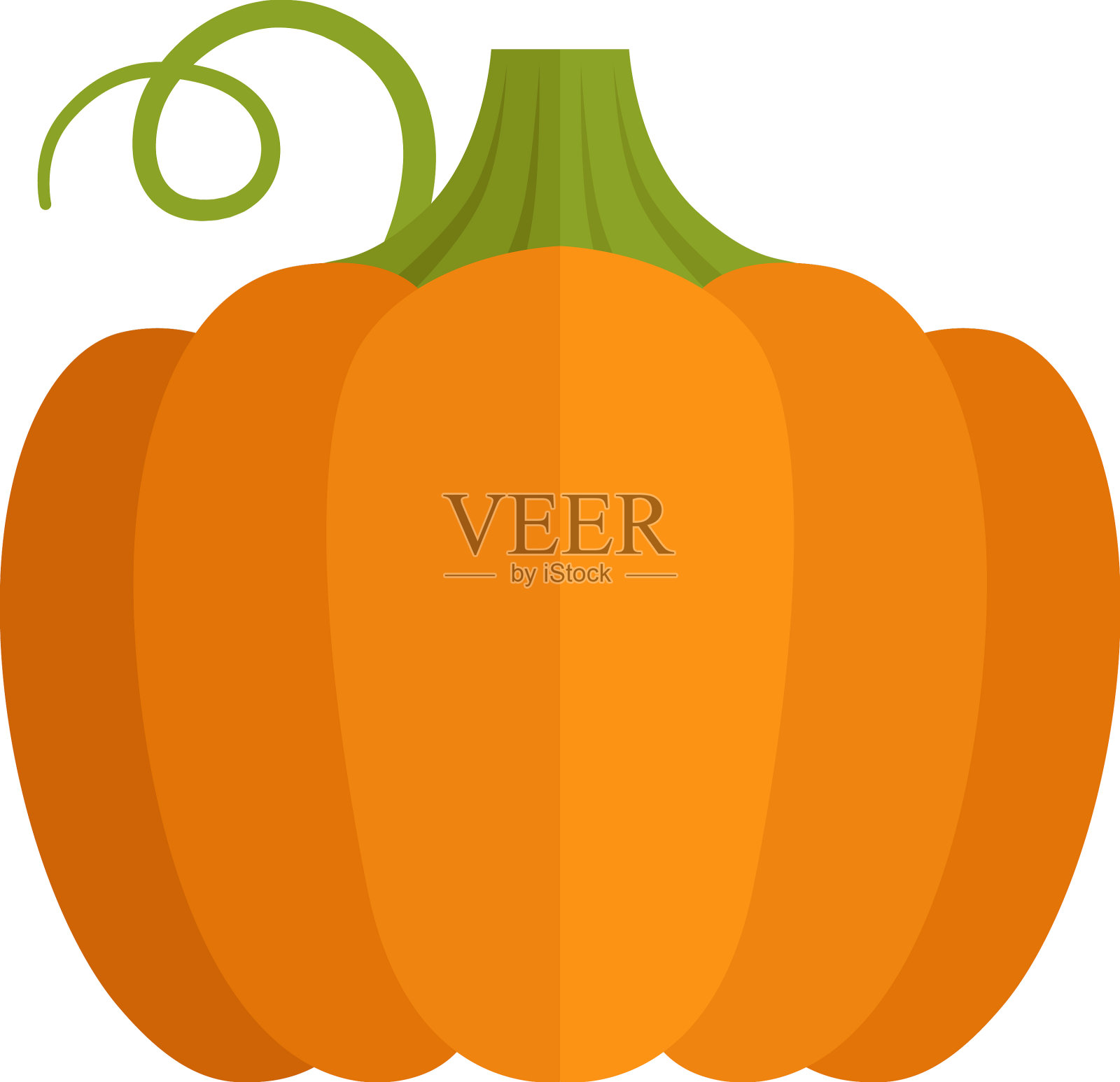 南瓜平图标秋收产品橙设计元素图片