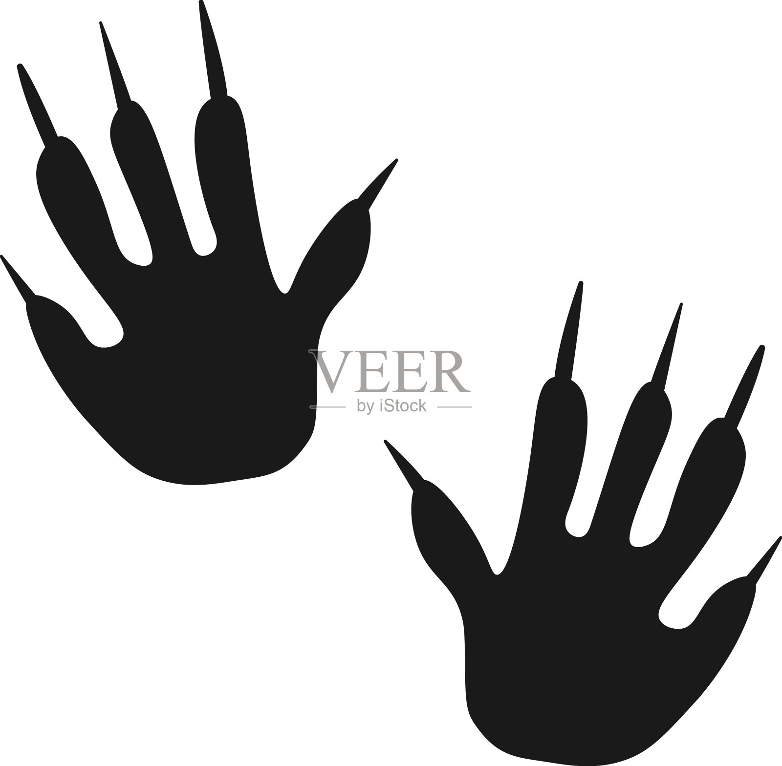 白鼬爪的黑色痕迹森林动物的足迹设计元素图片