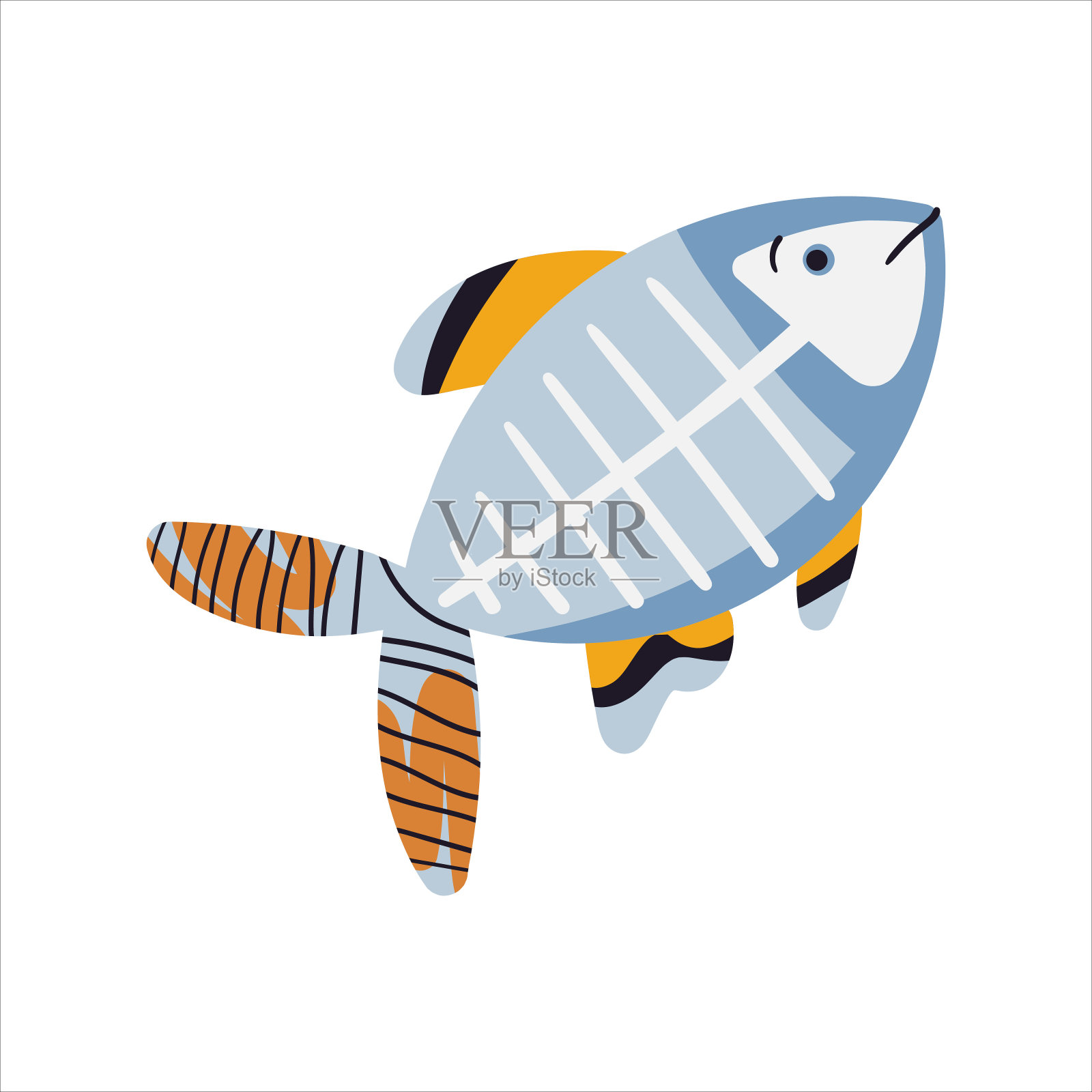 X射线鱼向量插图插画图片素材