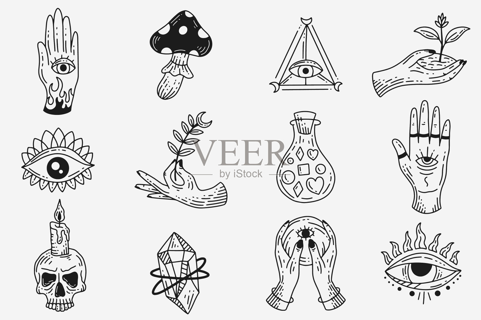 集收集神秘天体剪贴画符号图标素材