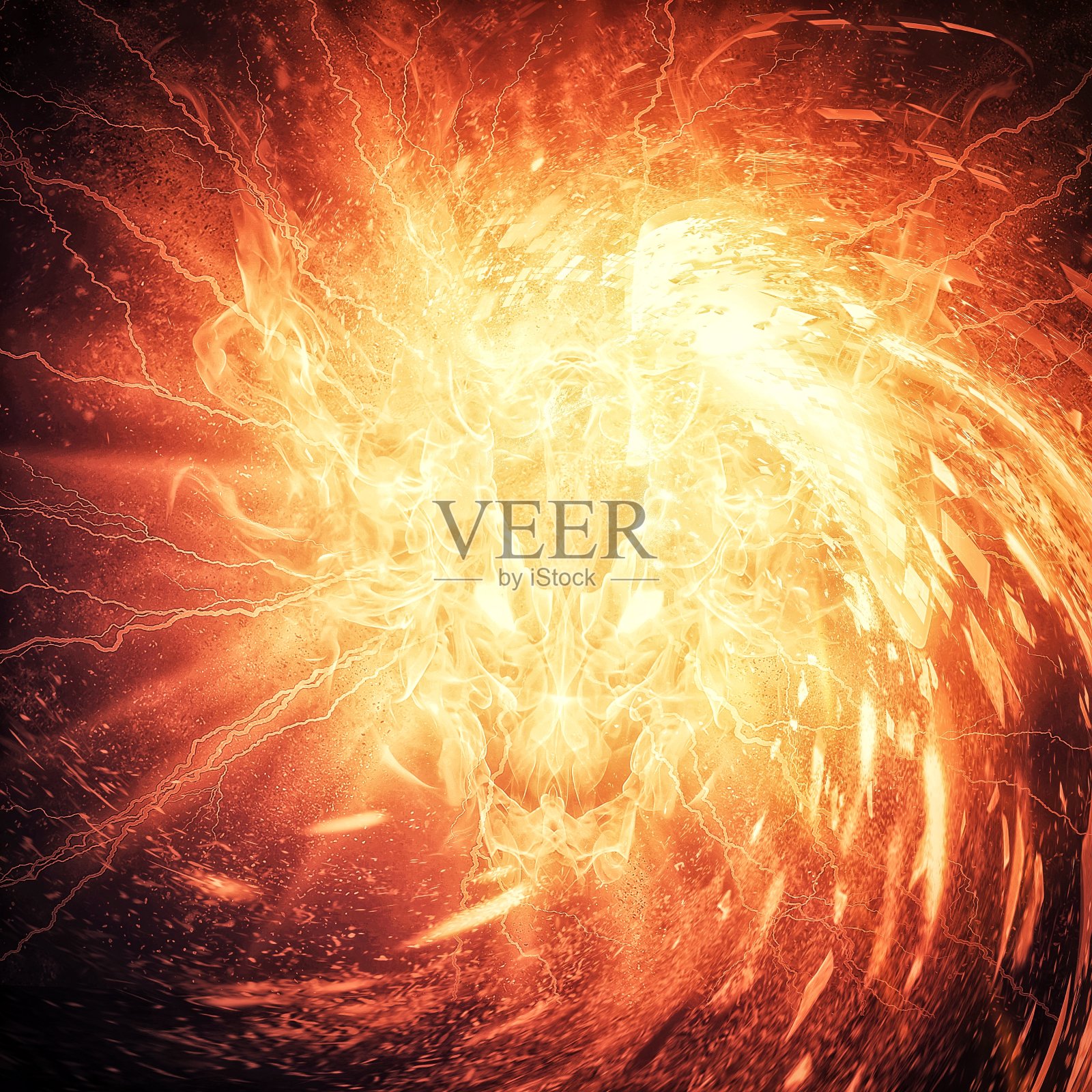 火龙在黑暗中盘旋的3D插图照片摄影图片