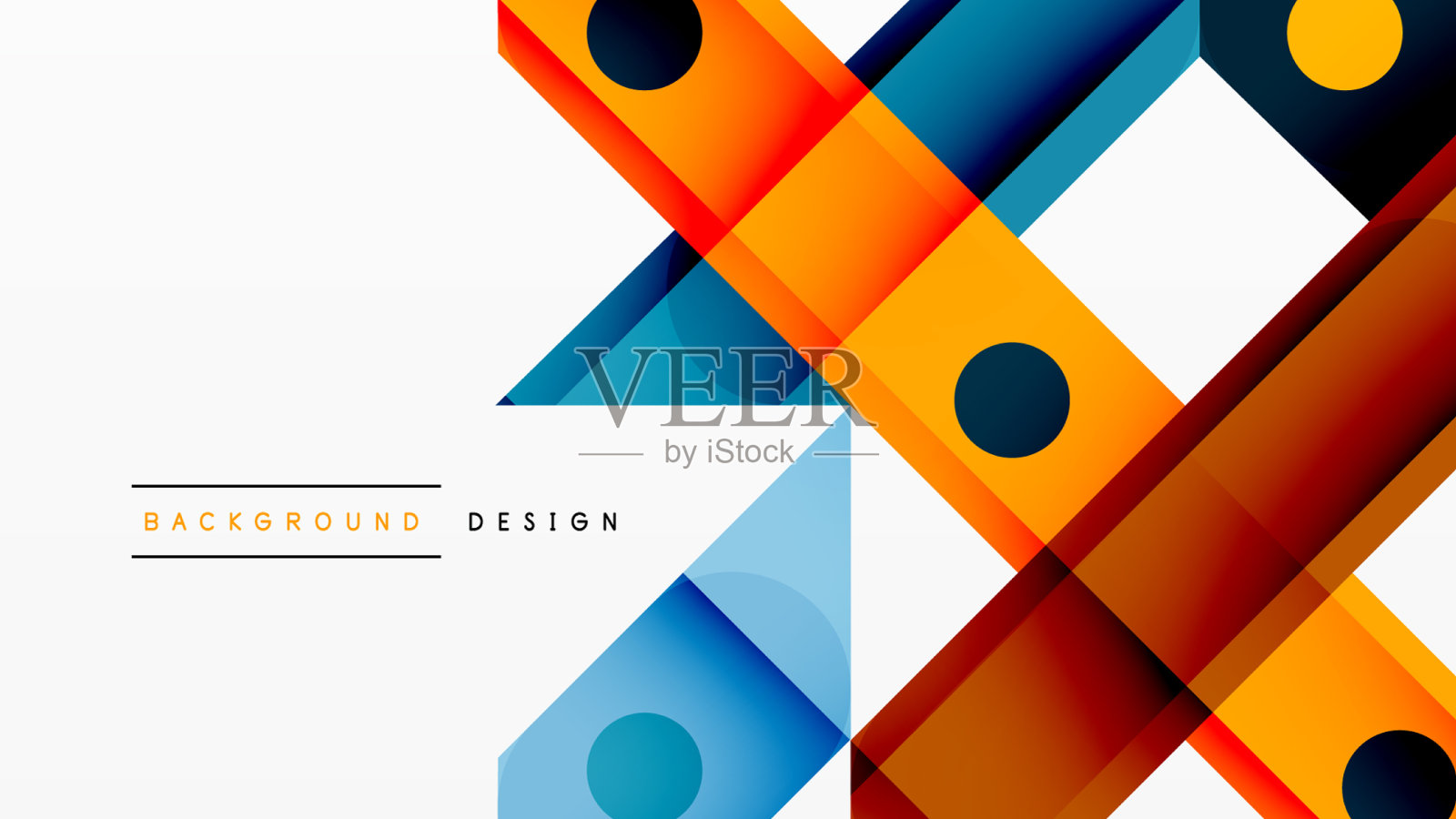 明亮多彩的直线几何抽象插画图片素材