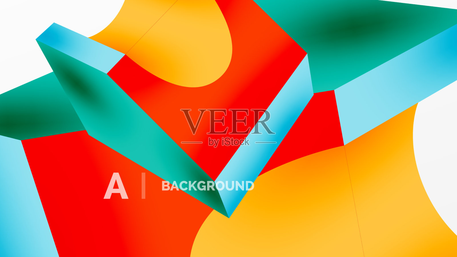 抽象背景-三维抽象形状墙纸插画图片素材