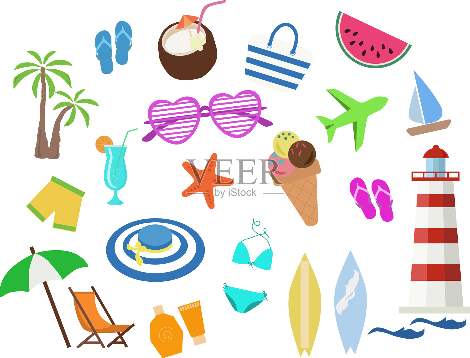 大亮集夏日元素图标素材