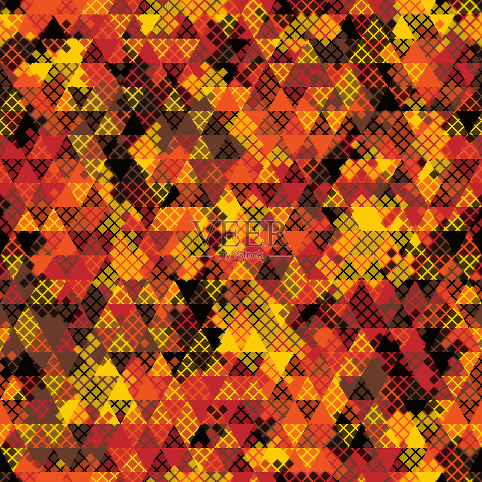 新潮的低聚无缝图案插画图片素材