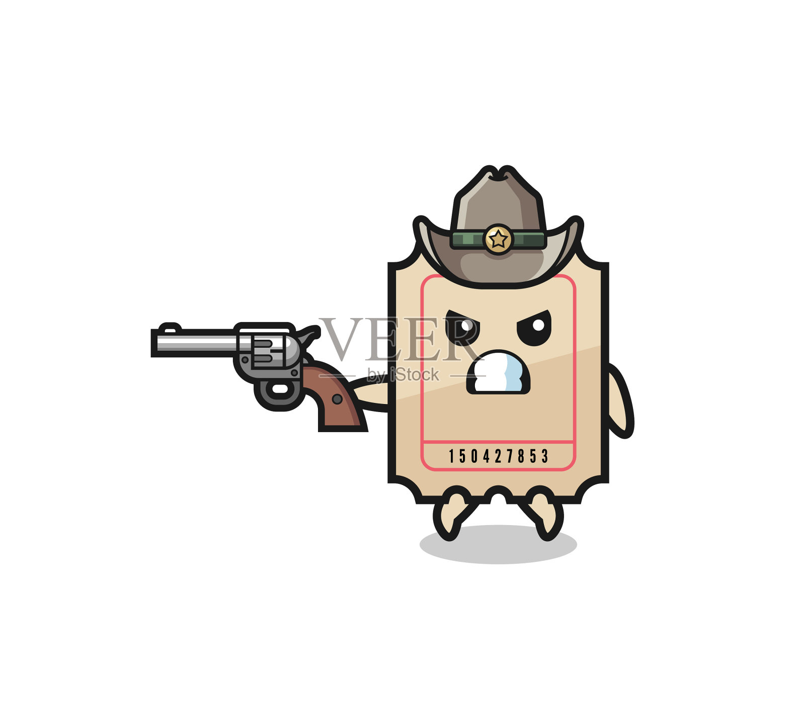 用枪射击的牛仔设计元素图片