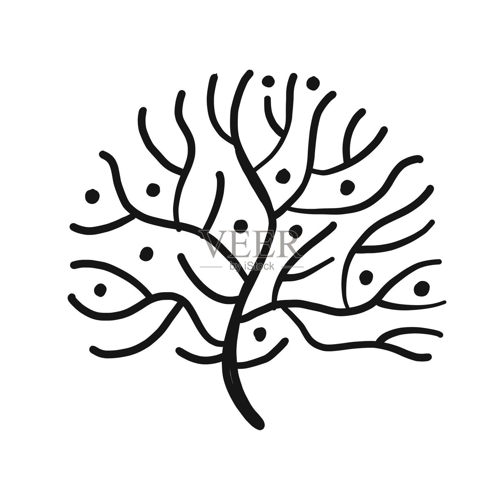 珊瑚礁艺术树设计元素孤立上图标素材