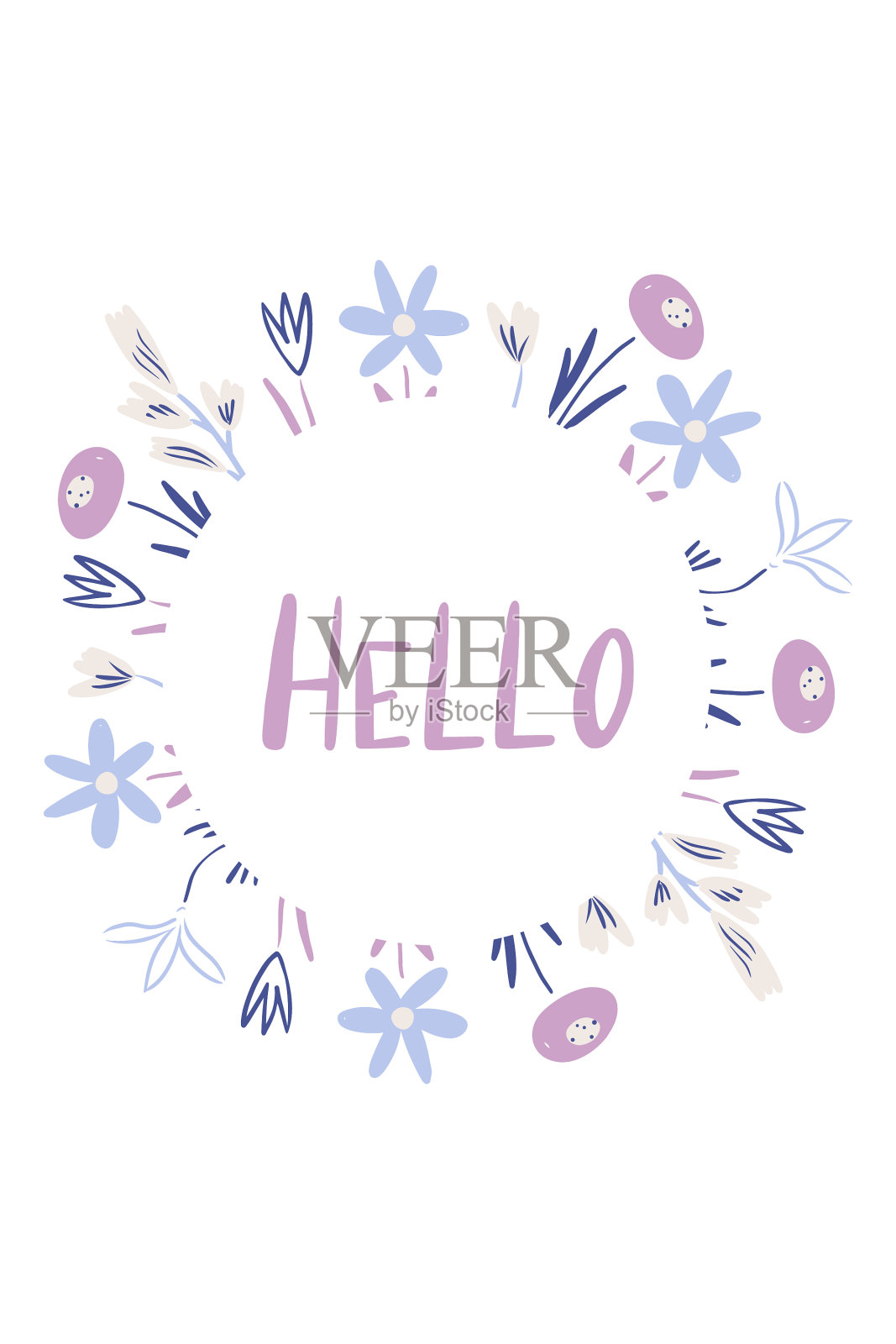 花模板带问候插画图片素材