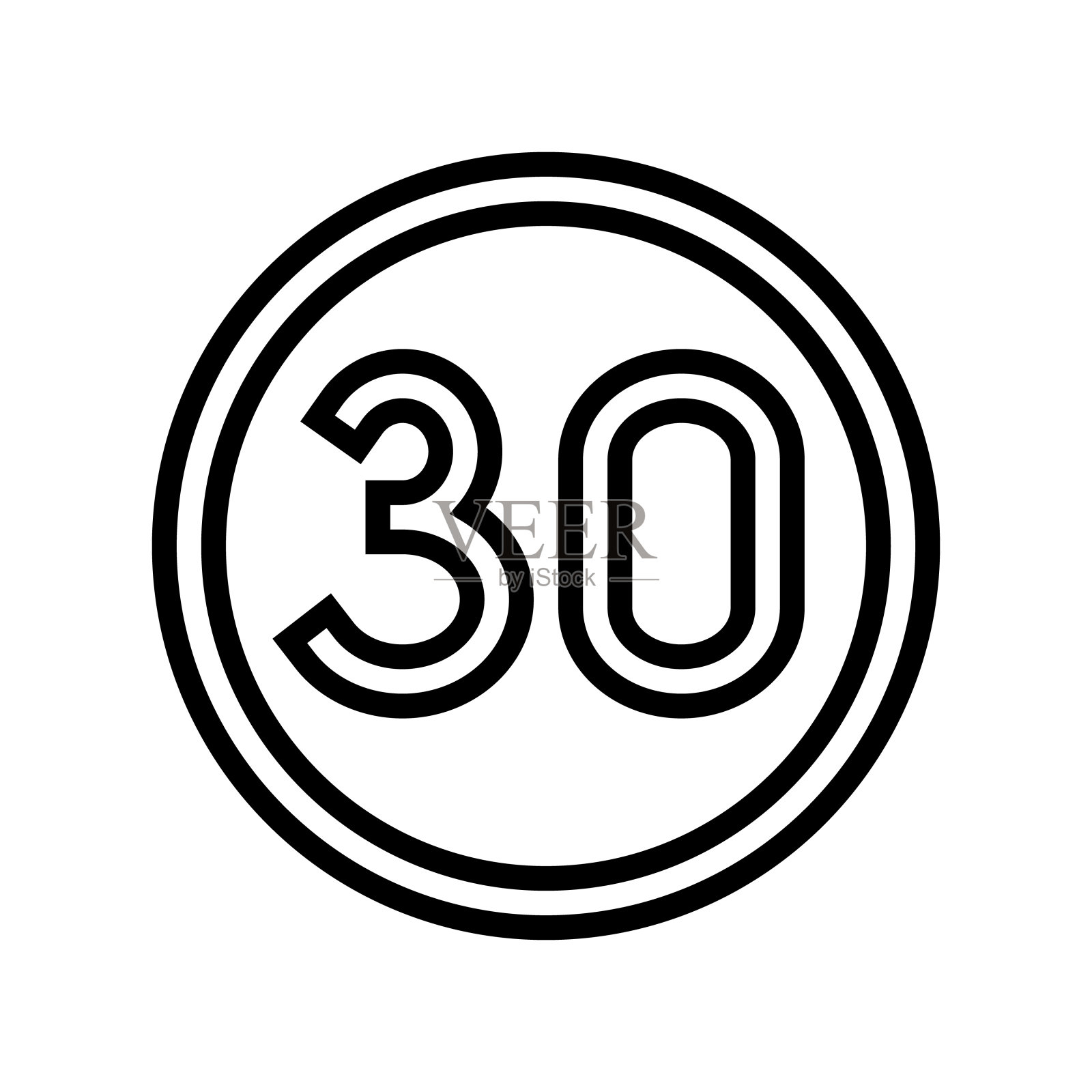 速度限制道路标志线图标矢量插图插画图片素材