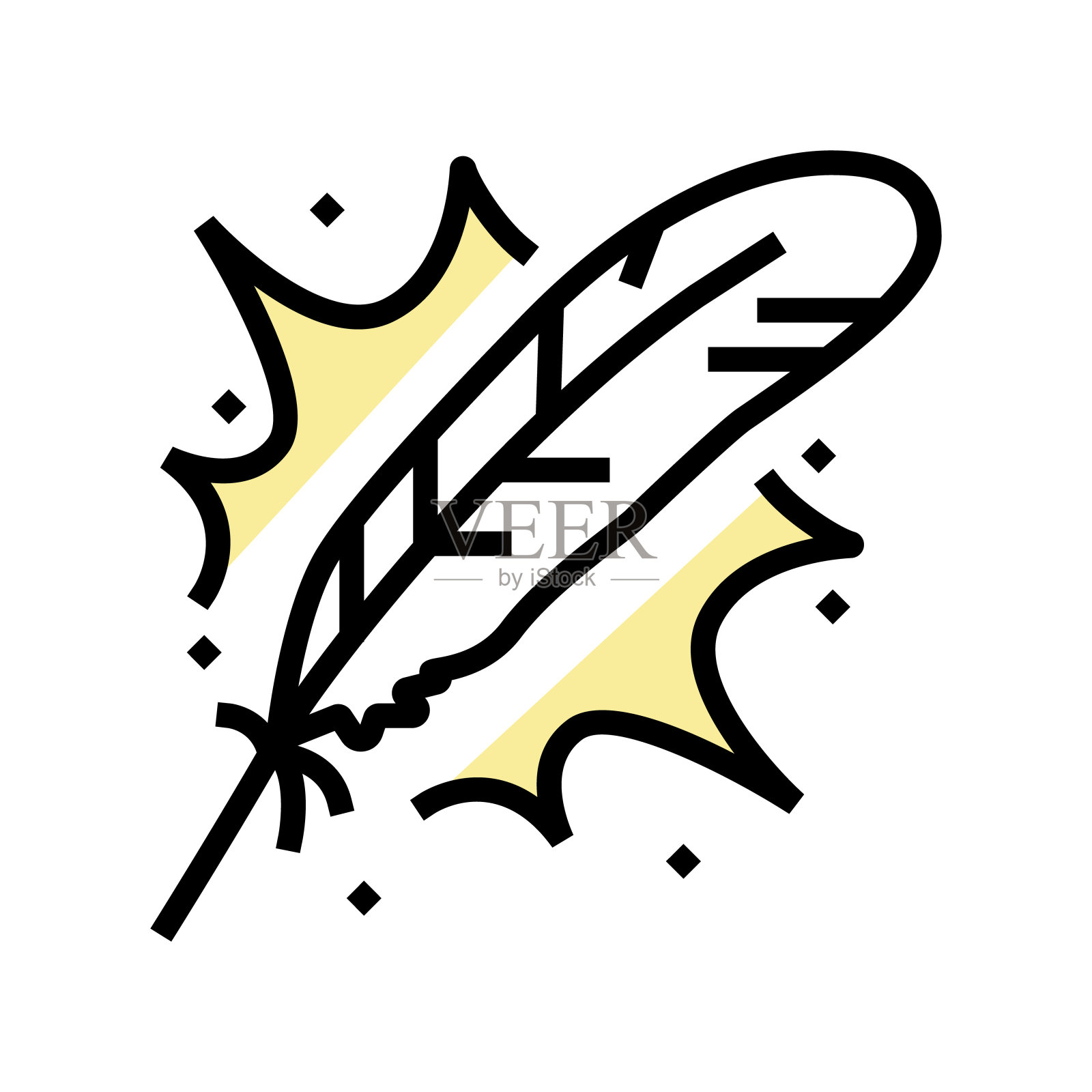 天使羽毛柔软蓬松的颜色图标矢量插图插画图片素材