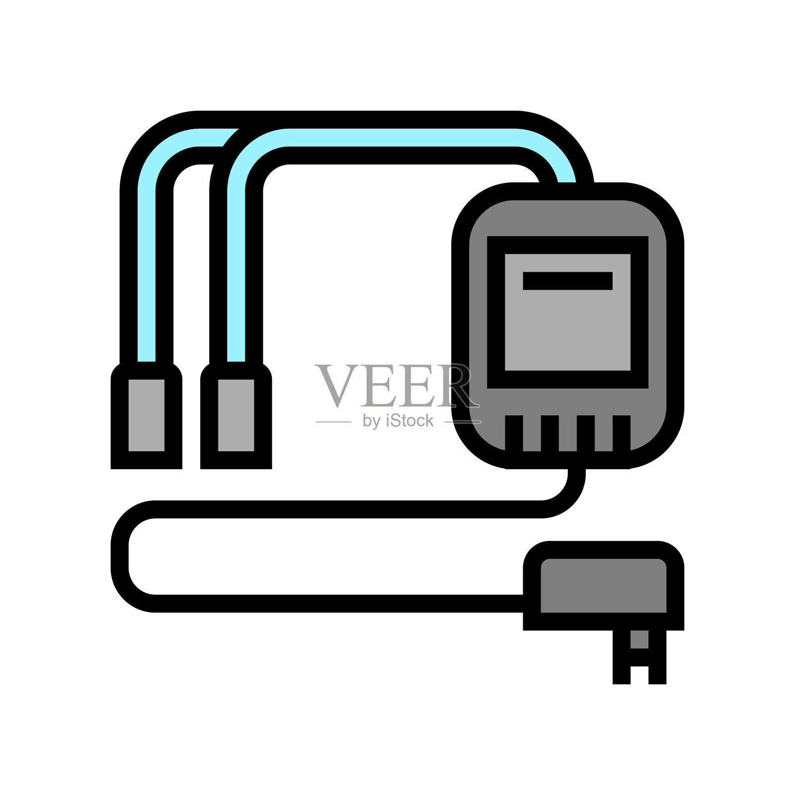 Aerator水族鱼的颜色图标矢量插图插画图片素材