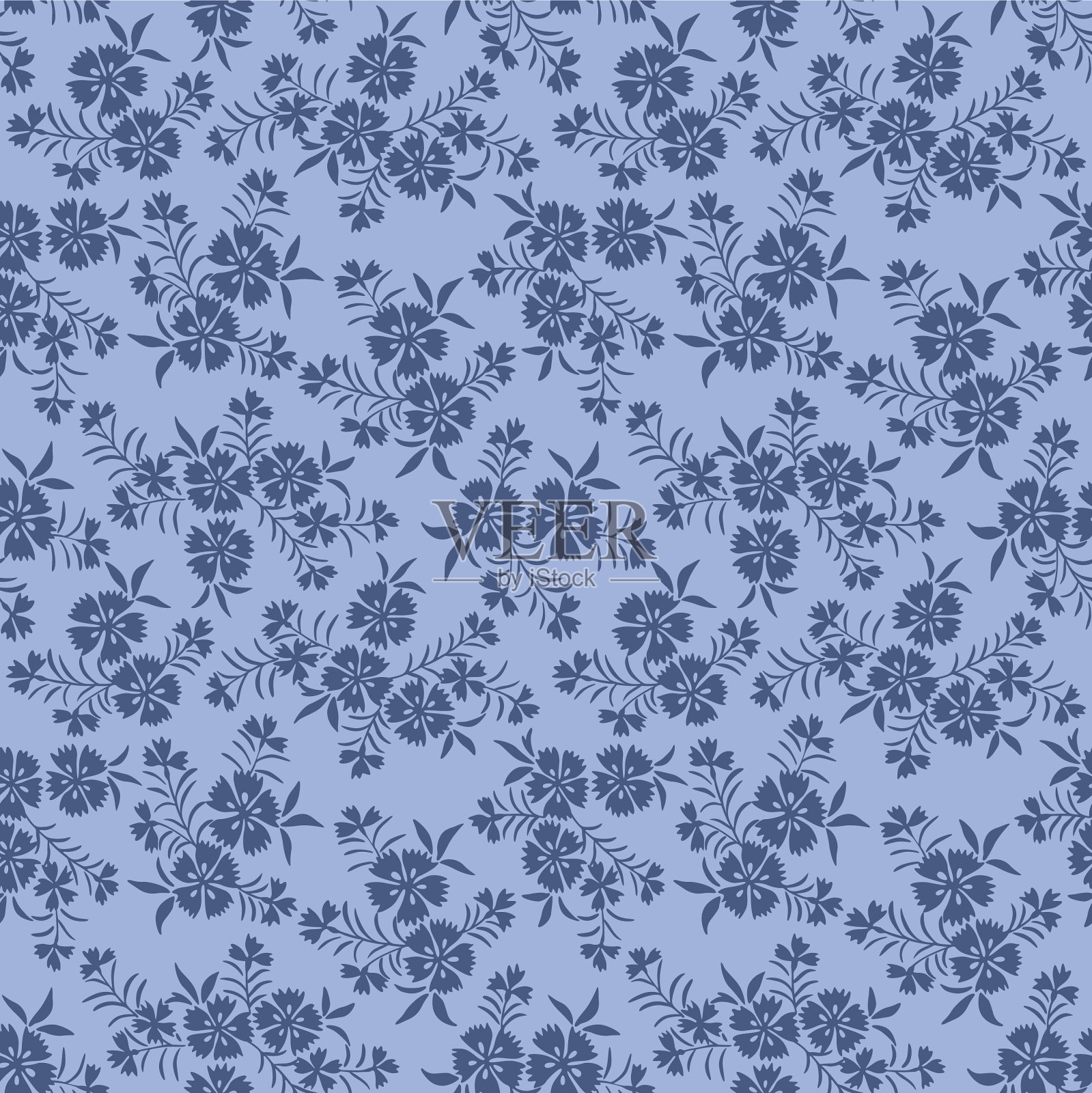 日本野花花束矢量无缝图案插画图片素材