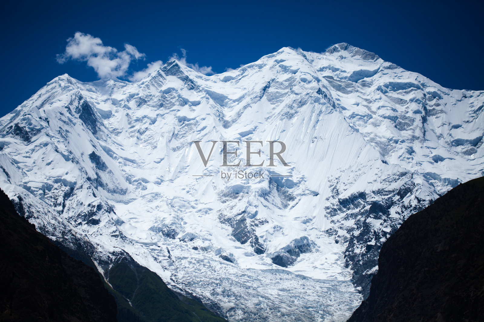 冰雪覆盖Rakaposhi山照片摄影图片