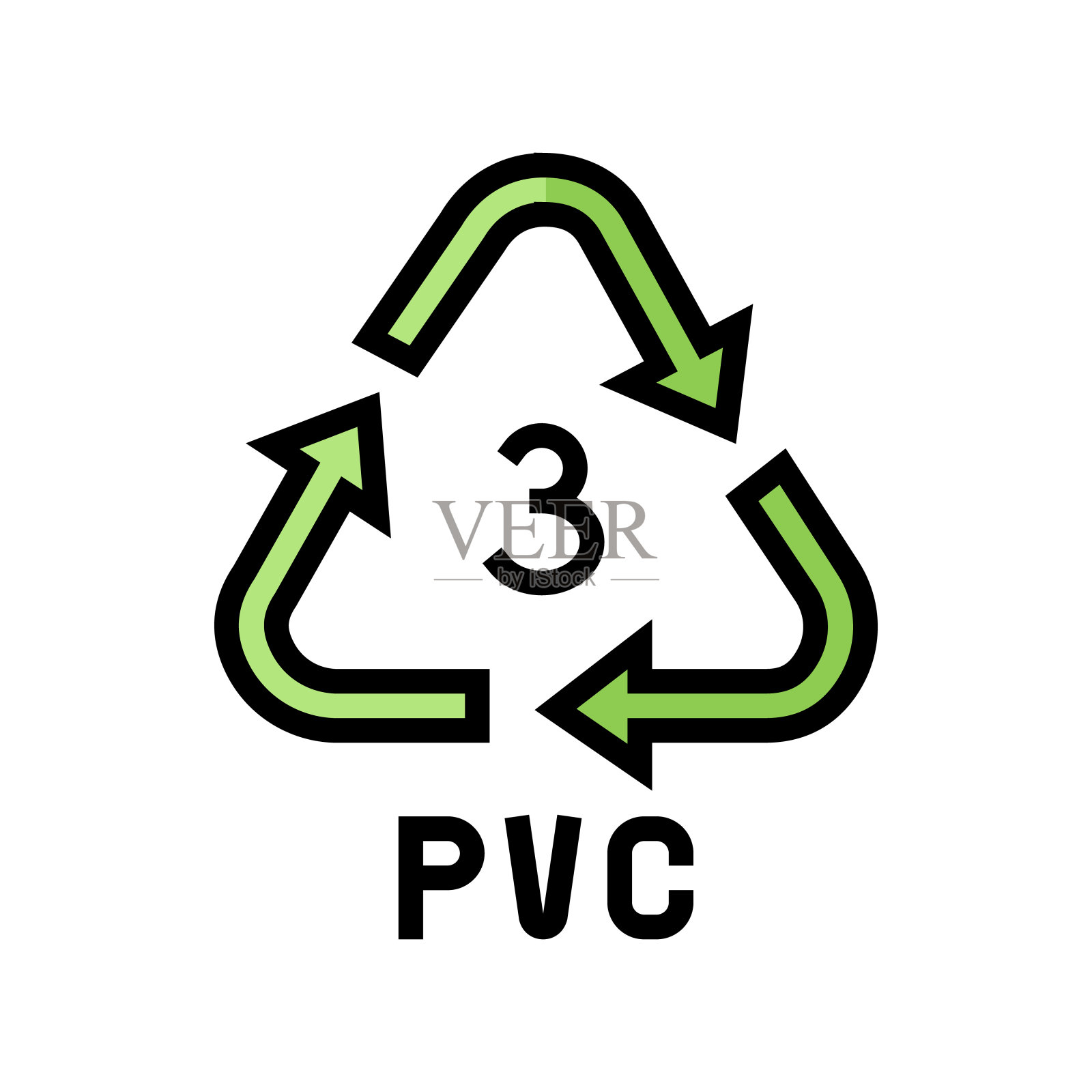 PVC可回收塑料制品彩色图标矢量插图插画图片素材