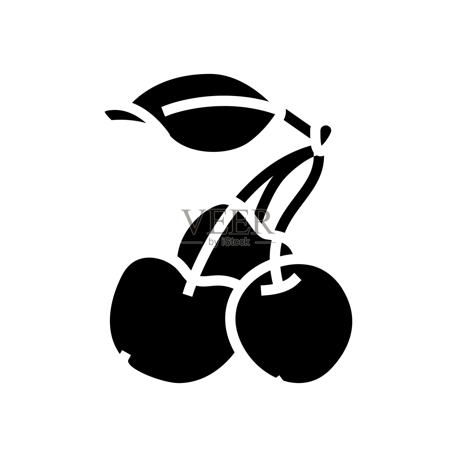 三樱桃字形图标矢量插图图标素材